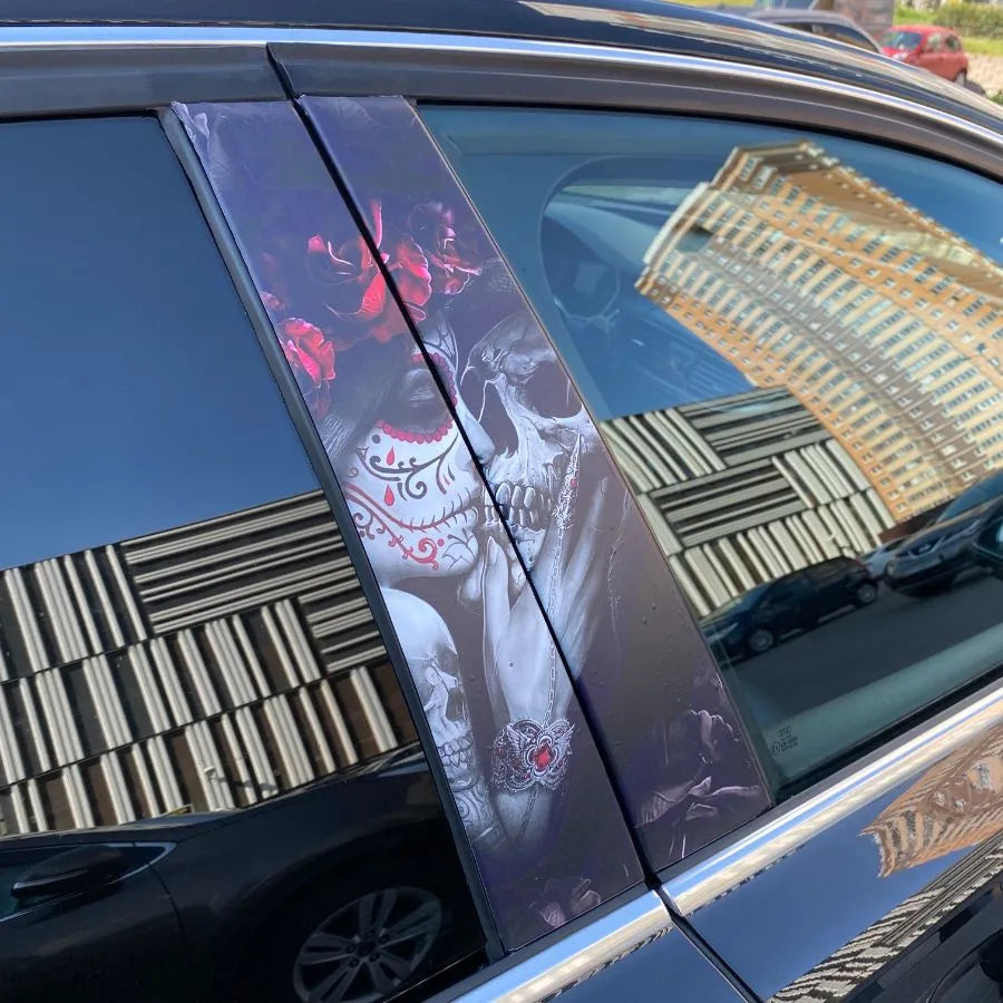 2Pcs Santa Muerte Door Post Stickers