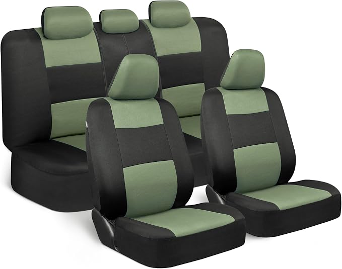 Car Seat Covers — Full Set — Green / Black