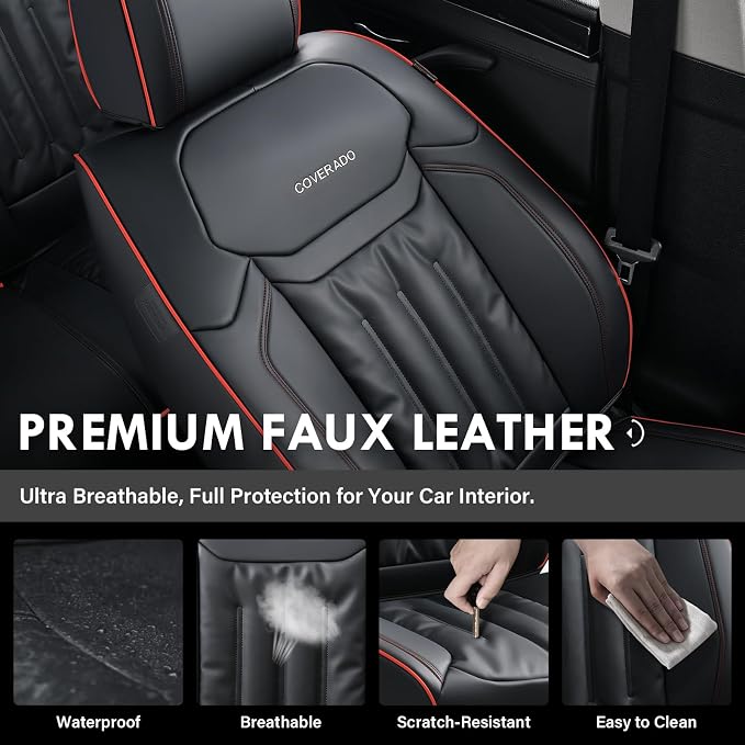 Universal Seat Covers — Front Seat — Black / Red