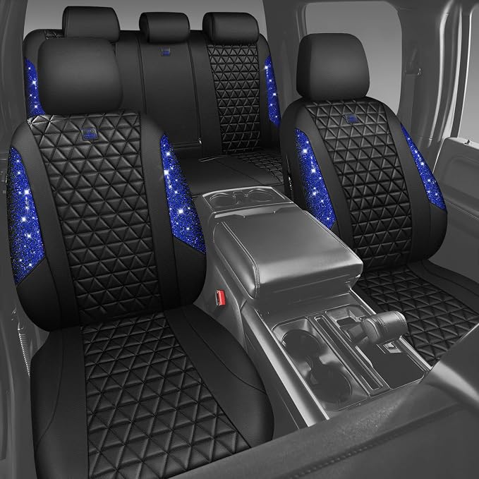 Universal Seat Covers — Full Set — Black / Blue