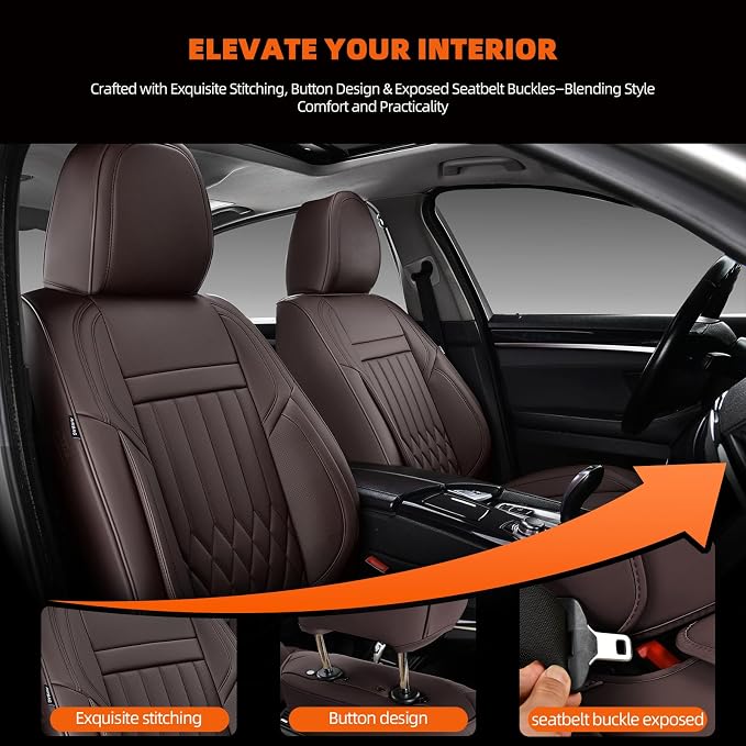 Universal Seat Covers — Full Set — Brown