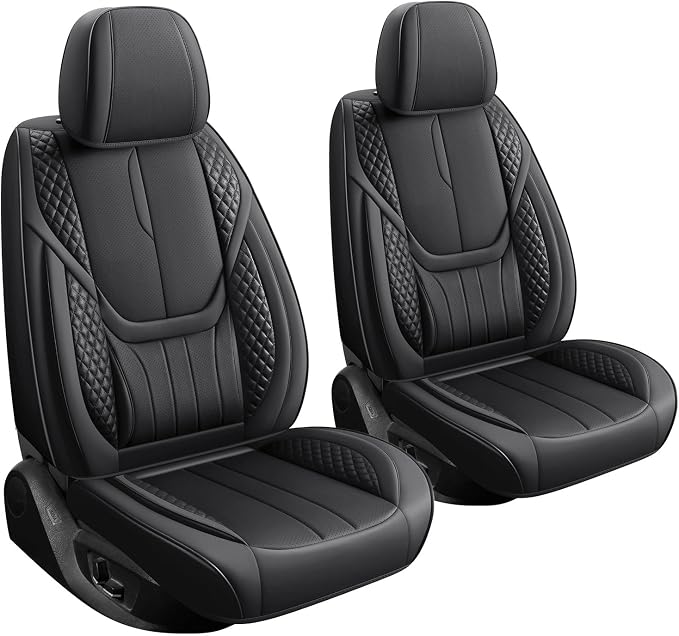 Universal Faux Leather Seat Covers — Black