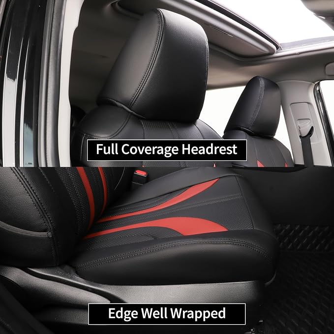 Faux Leather Seat Covers for Toyota 4Runner — Full Set — Black / Burgundy