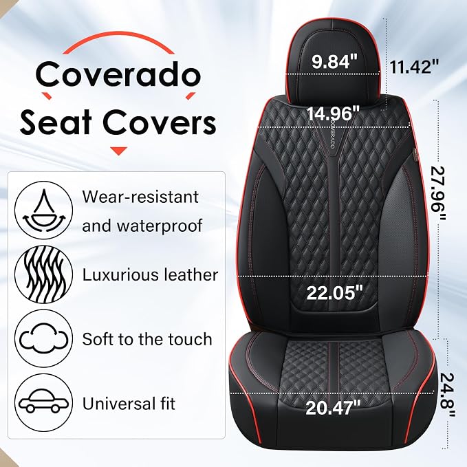 Universal Seat Covers — Front Seat — Black / Red