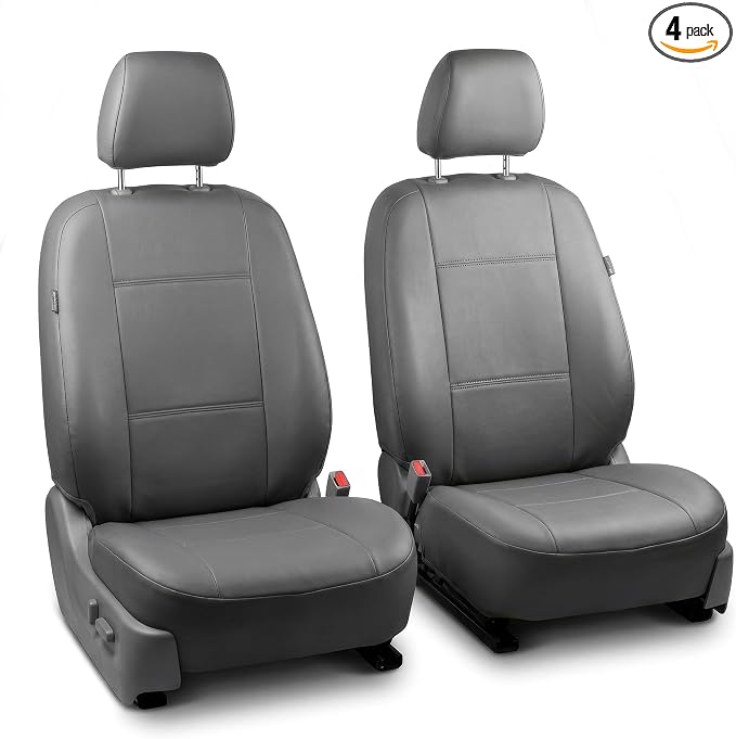 Universal Faux Leather Seat Covers — Front Seat — Gray