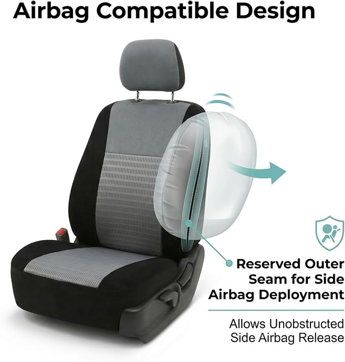 Universal Seat Covers — Full Set — Gray / Black