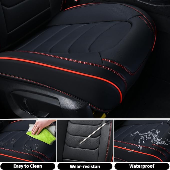 Car Seat Covers — Full Set — Black / Red