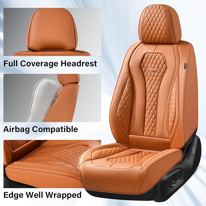 Universal Seat Covers — Full Set — Brown
