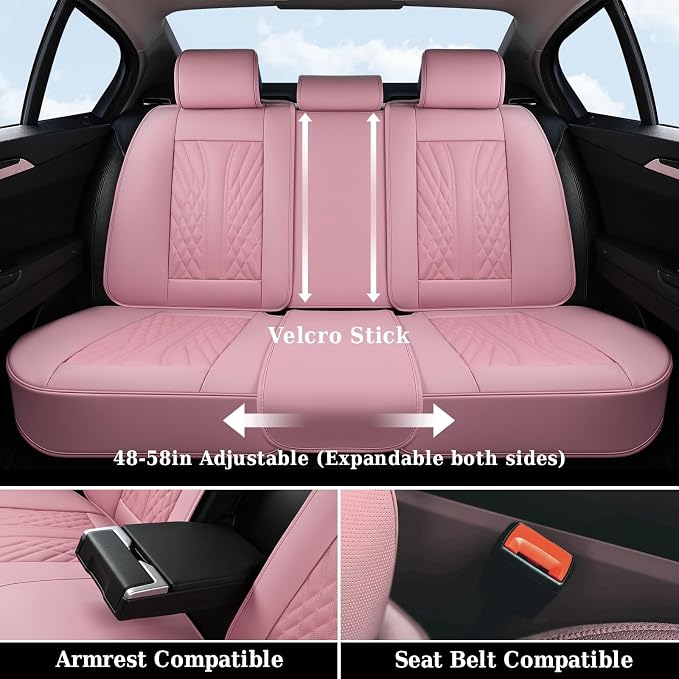 Universal Seat Covers — Full Set — Pink