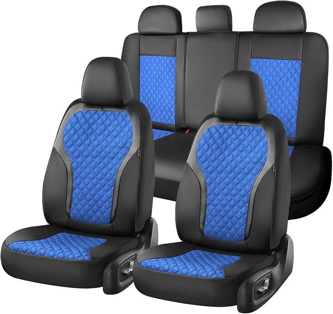 Universal Seat Covers — Full Set — Black / Blue