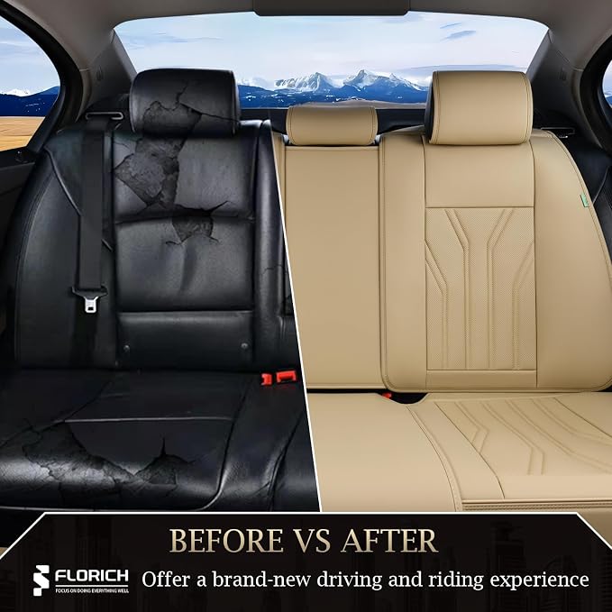 Universal Seat Covers — Rear Seat — Beige
