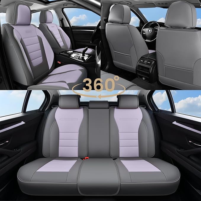 Universal Seat Covers — Front Seat — Gray / Purple