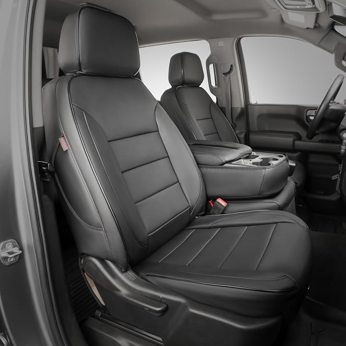 Faux Leather Seat Covers for Chevrolet Silverado — Black
