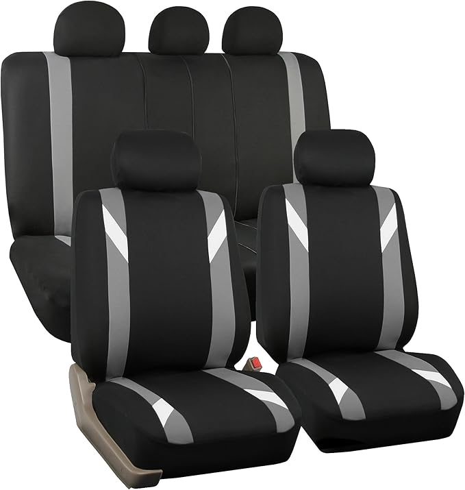 Universal Fabric Seat Covers — Full Set — Gray