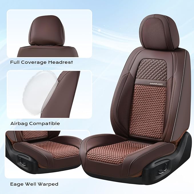 Universal Seat Covers — Full Set — Brown