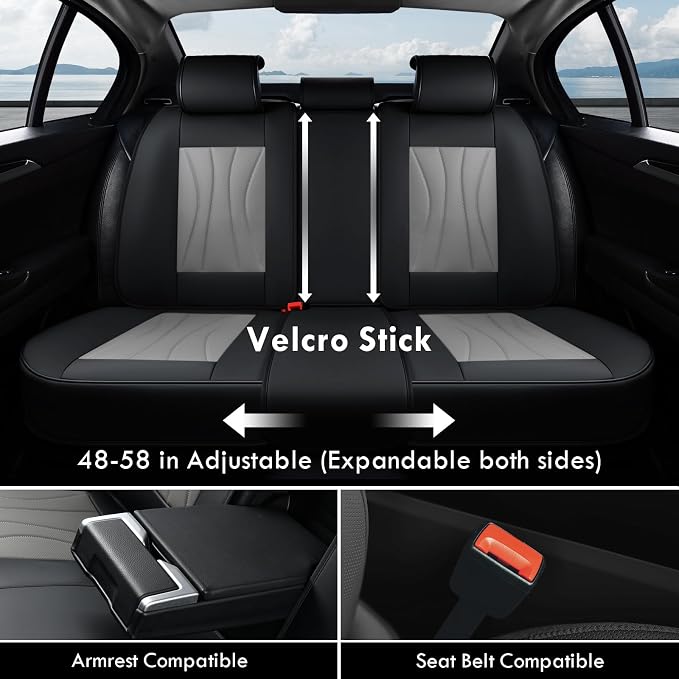 Universal Seat Covers — Full Set — Black / Gray