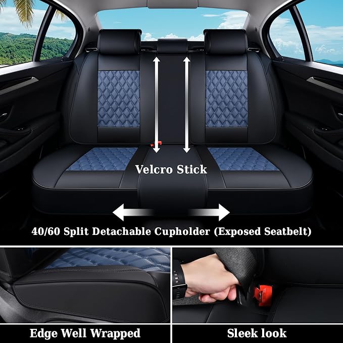Universal Faux Leather Seat Covers — Full Set