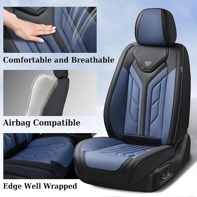 Universal Seat Covers — Front Seat — Black / Blue