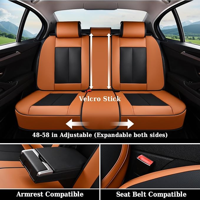 Universal Seat Covers — Full Set — Black / Brown