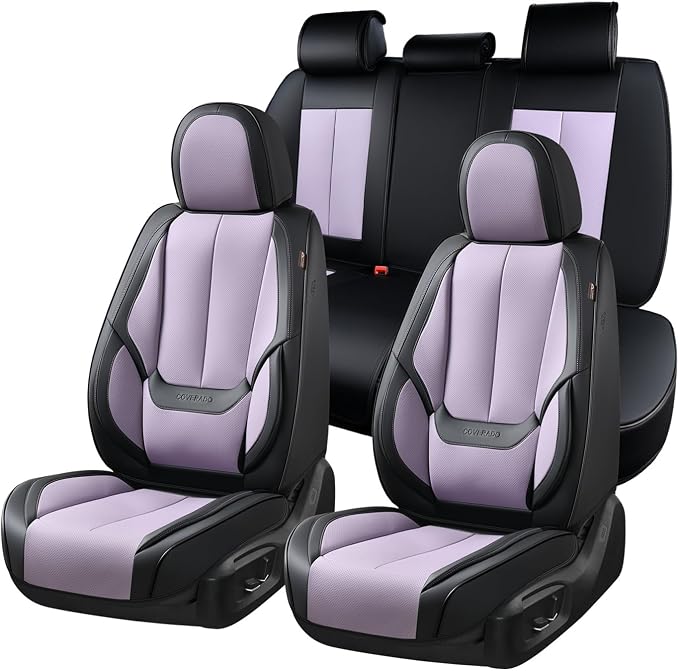 Universal Seat Covers — Full Set — Black / Purple
