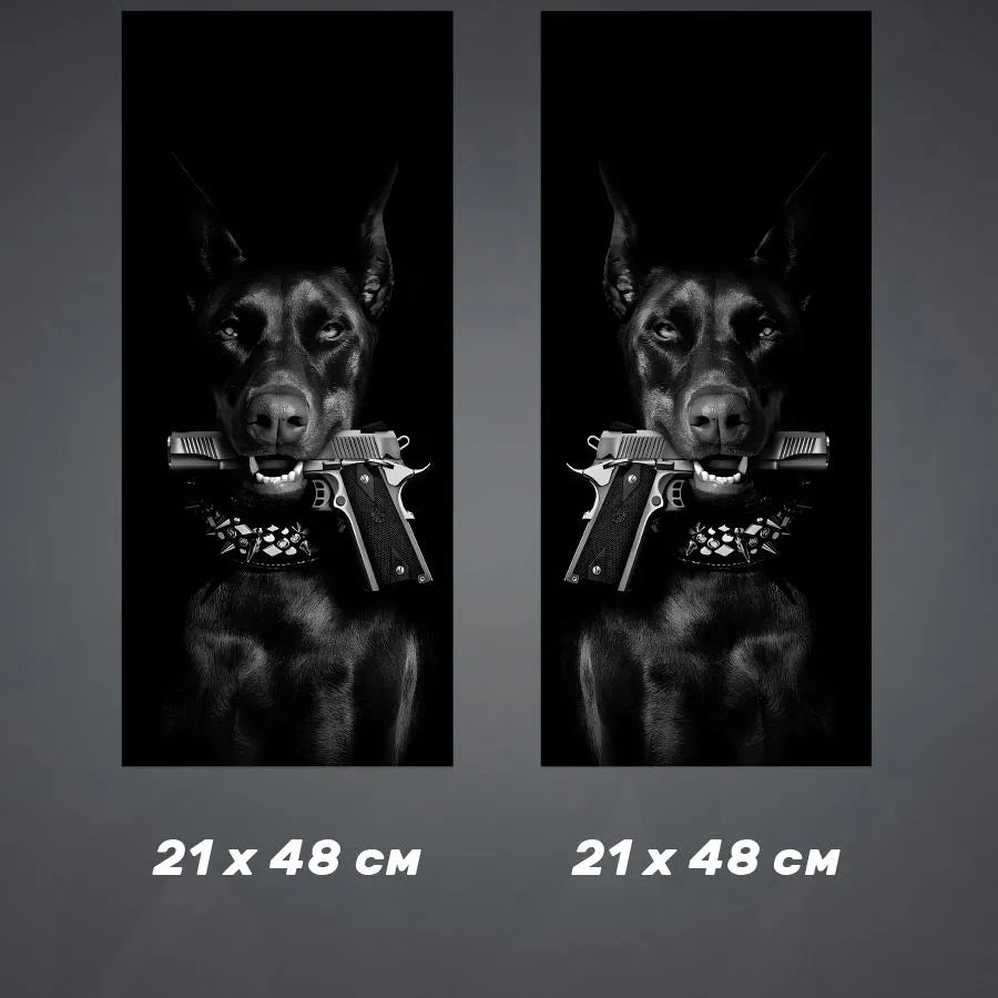 2pcs Stickers on door pillars Doberman