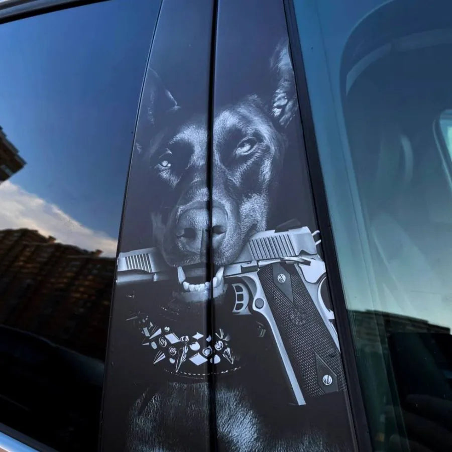 2pcs Stickers on door pillars Doberman