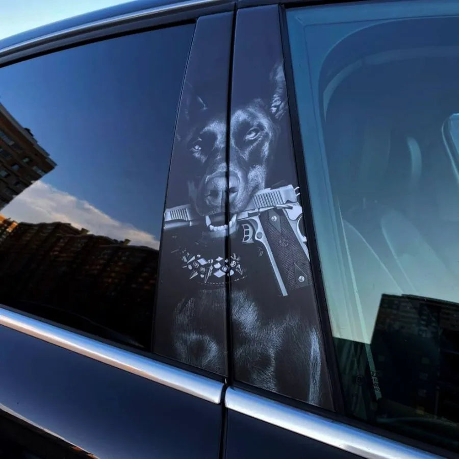 2pcs Stickers on door pillars Doberman