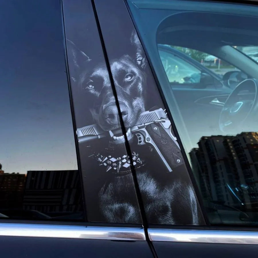 2pcs Stickers on door pillars Doberman