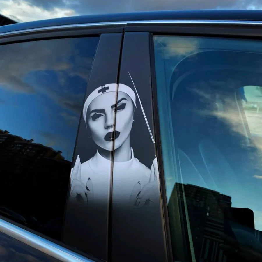 2Pcs Stickers on door pillars Nun