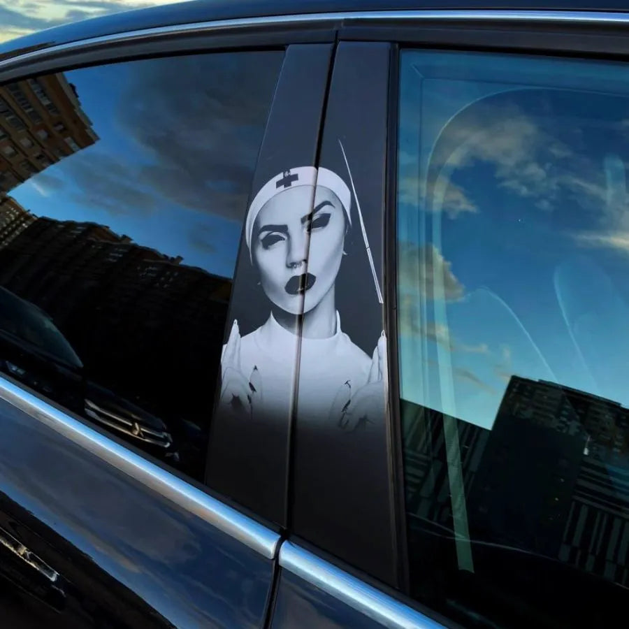 2Pcs Stickers on door pillars Nun