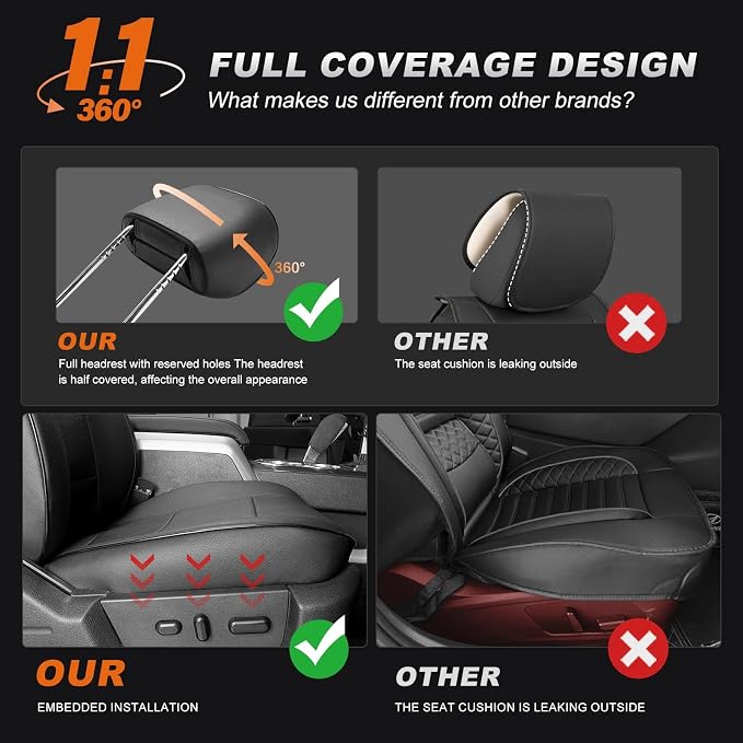 Faux Leather Seat Covers for Toyota RAV4 — Full Set — Black