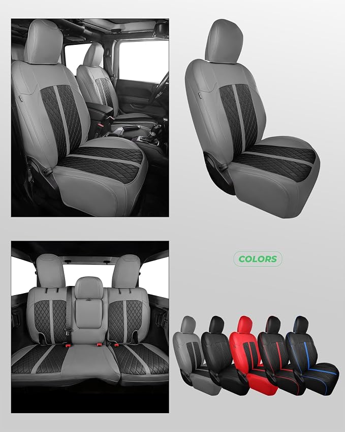 Seat Covers for Jeep Wrangler — Full Set — Gray / Black