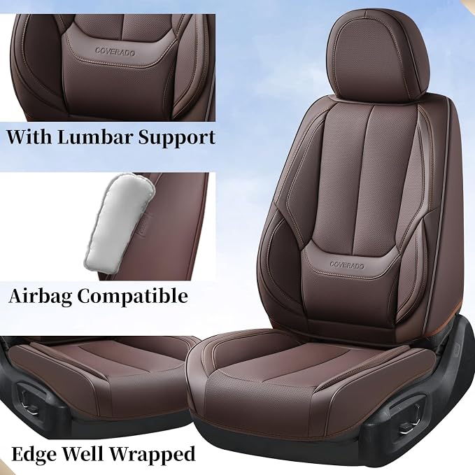 Universal Seat Covers — Full Set — Brown