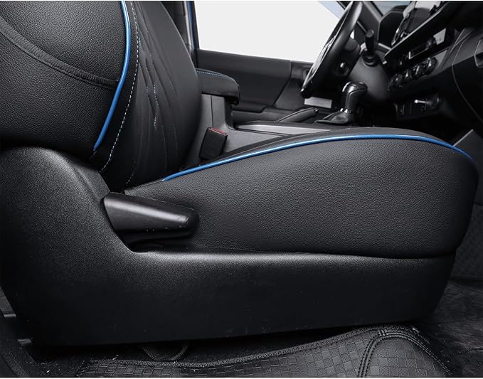 Faux Leather Seat Covers for Toyota Tacoma — Rear Seat — Black / Blue