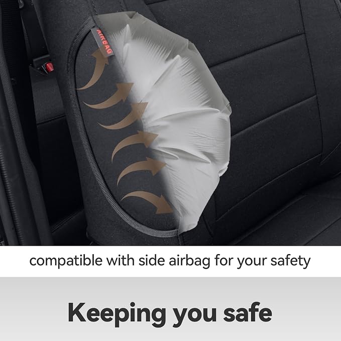 Fabric Seat Covers for Toyota Tacoma — Full Set — Black