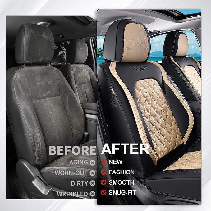 Universal Faux Leather Seat Covers — Full Set