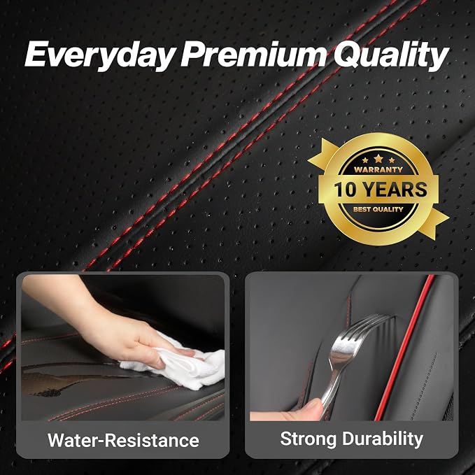Seat Covers for Ford F-150 — Front Seat — Black / Red