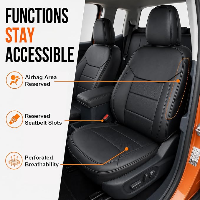 Faux Leather Seat Covers for Ford Maverick — Full Set — Black