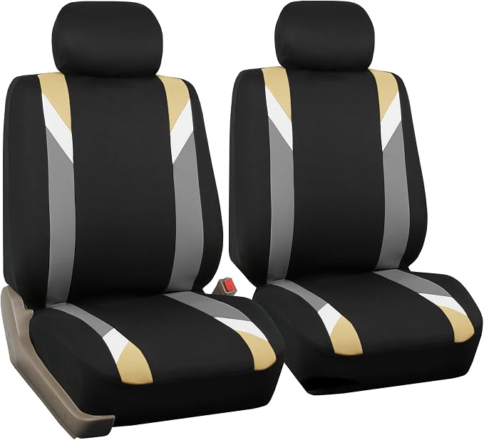 Universal Fabric Seat Covers — Front Seat — Beige