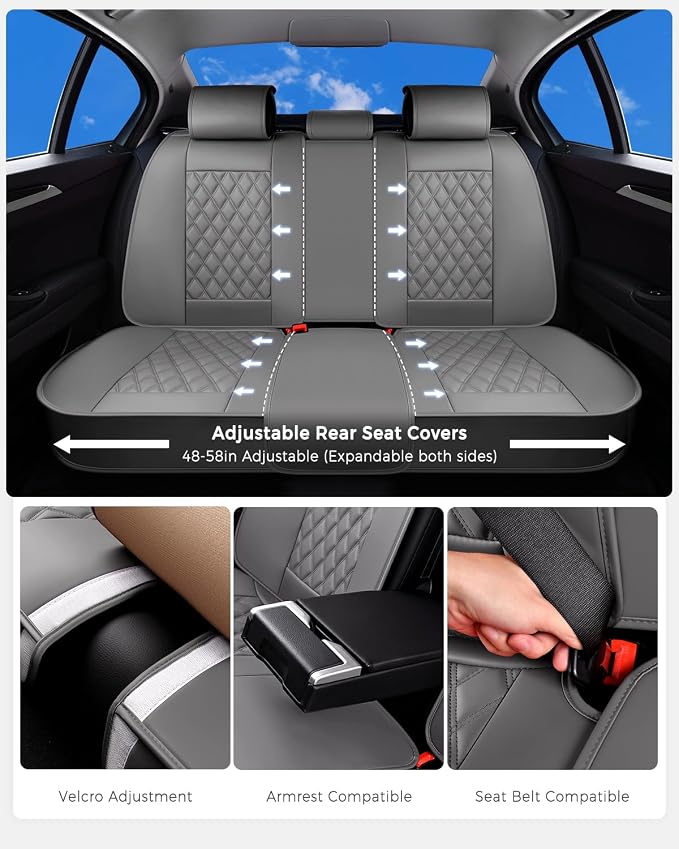 Universal Seat Covers — Full Set — Gray