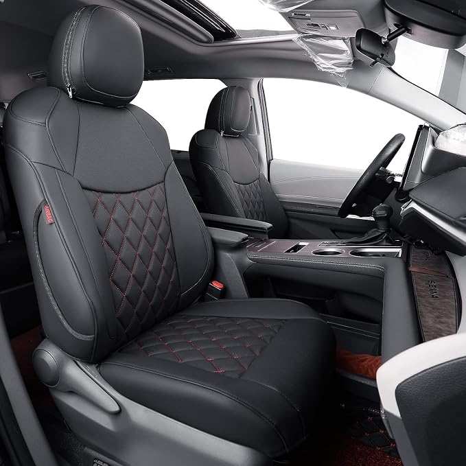 Seat Covers for Toyota Sienna — Full Set — Black / Red
