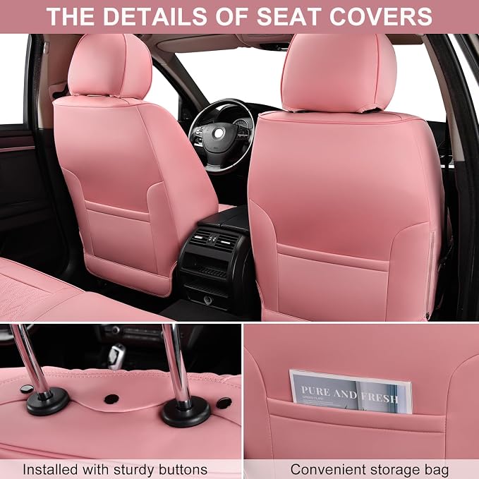 Universal Seat Covers — Front Seat — Pink