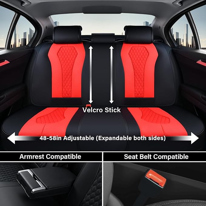 Universal Seat Covers — Full Set — Red