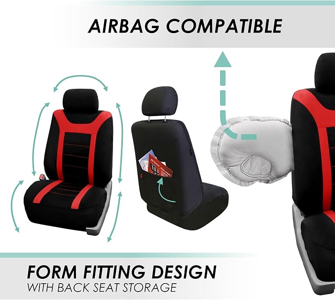 Universal Seat Covers — Front Seat — Red / Black