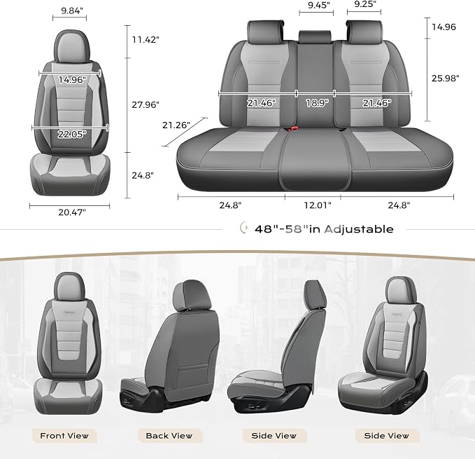 Universal Seat Covers — Full Set — Gray