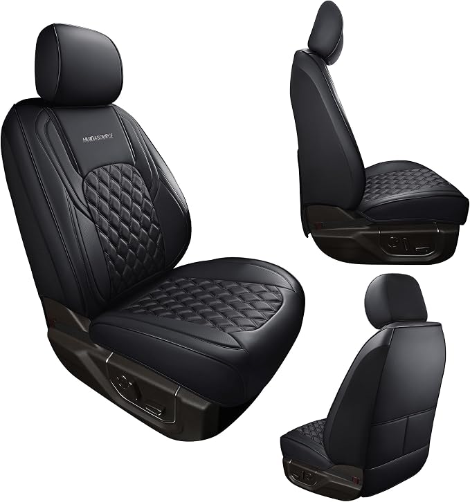 Faux Leather Seat Covers for Jeep Wrangler — Front Seat — Black