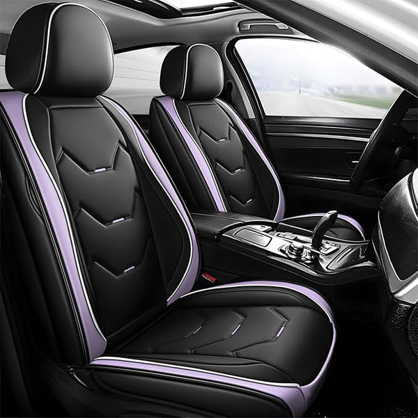 Universal Seat Covers — Full Set — Black / Purple
