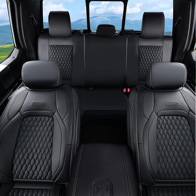 Faux Leather Seat Covers for Chevrolet Silverado / GMC Sierra — Full Set — Black