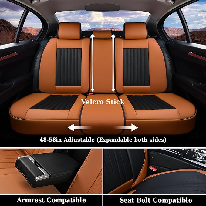 Universal Seat Covers — Full Set — Brown / Black
