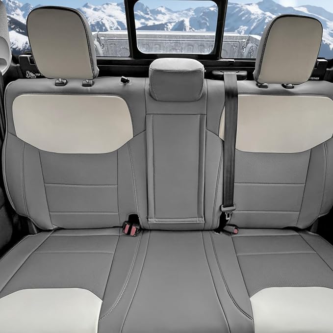 Faux Leather Seat Covers for Ford Maverick — Gray / White